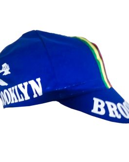 Retro cap i bomuld, cykelkasket brooklyn blå