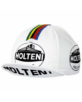Retro cykelkasket molteni hvid, polyester
