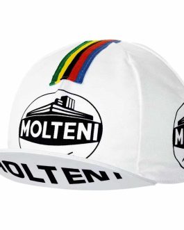 Retro cykelkasket molteni hvid, polyester