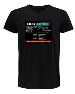 Retro text tv t-shirt liverpool