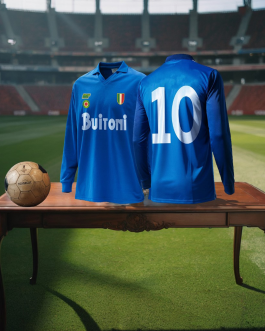Napoli retro fodboldtrøje 1987-1988 lang arm, Diego Maradona 10