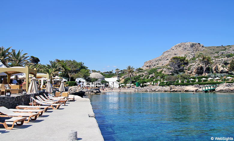 Der Strand und das Restaurant von Kalithea Springs