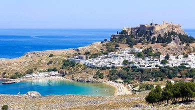 Lindos beaches, old town and the fortress Akropolis