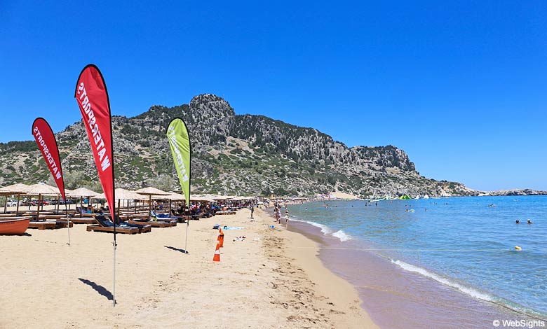 The beautiful natural beach of Tsambika on Rhodes