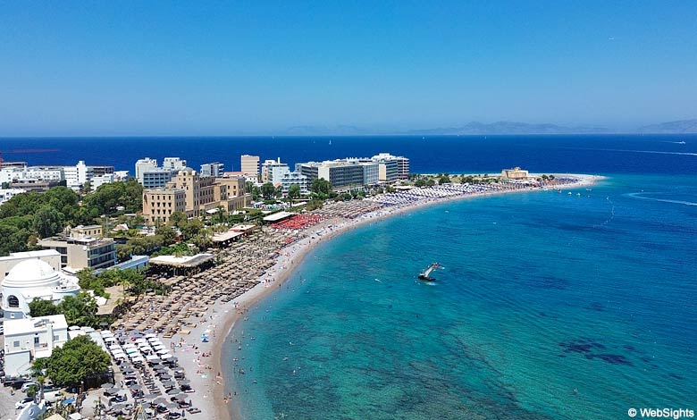 Elli beach is the best and most popular beach in Rhodes town