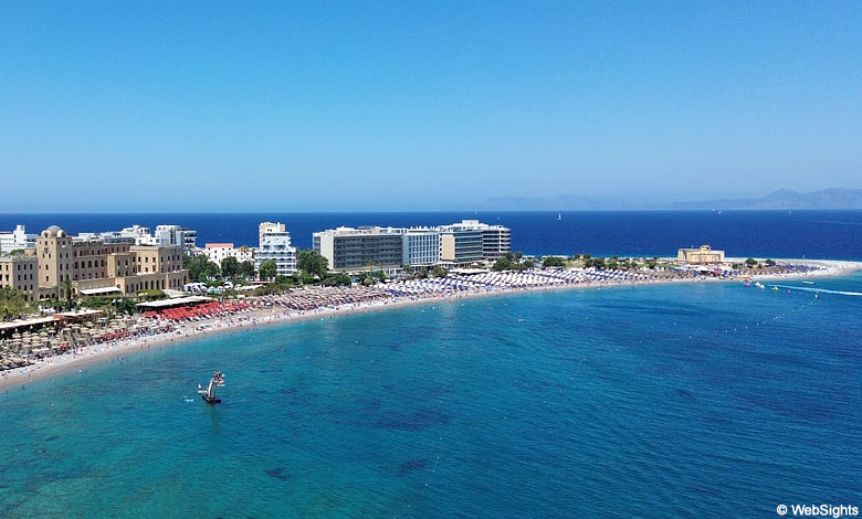 Elli Beach is beautifully located in front of the city