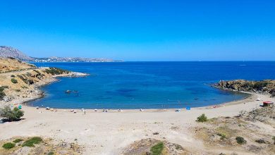 Glystra strand ligt ten noordoosten van Kiotari aan de oostkust van Rhodos