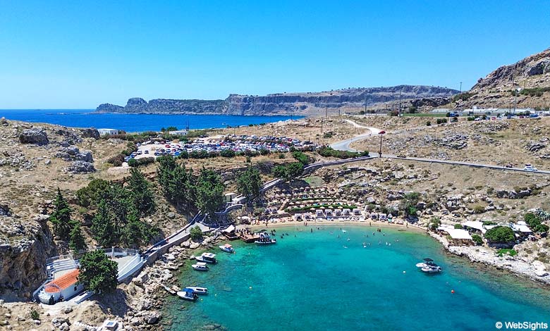 Die Paulusbucht ist eine wunderschöne Bucht südlich von Lindos auf Rhodos