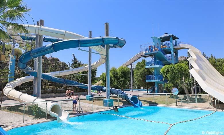 One of the fun water slides at Faliraki Water Park on Rhodes