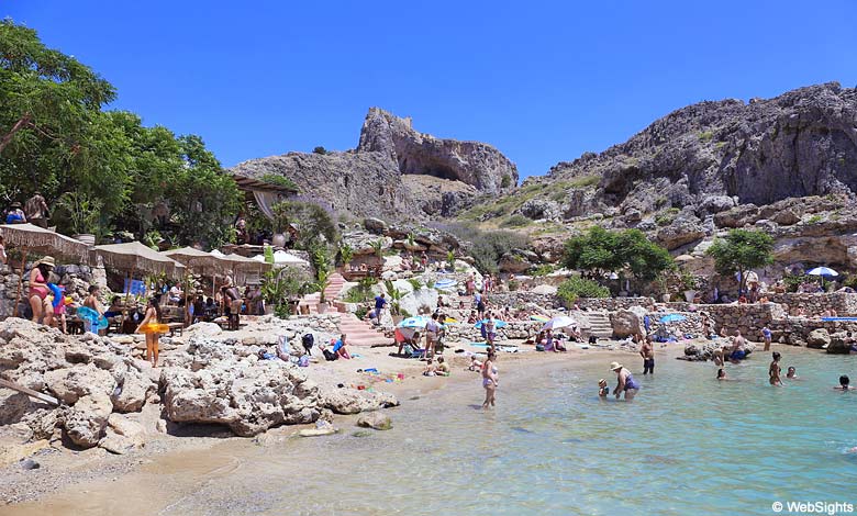 The smallest beach in St. Paul's Bay on Rhodes