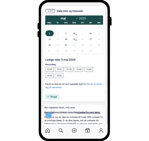 Online booking hos Rick Scott Consulting for første konsultation og behandlinger af komplekse smerter