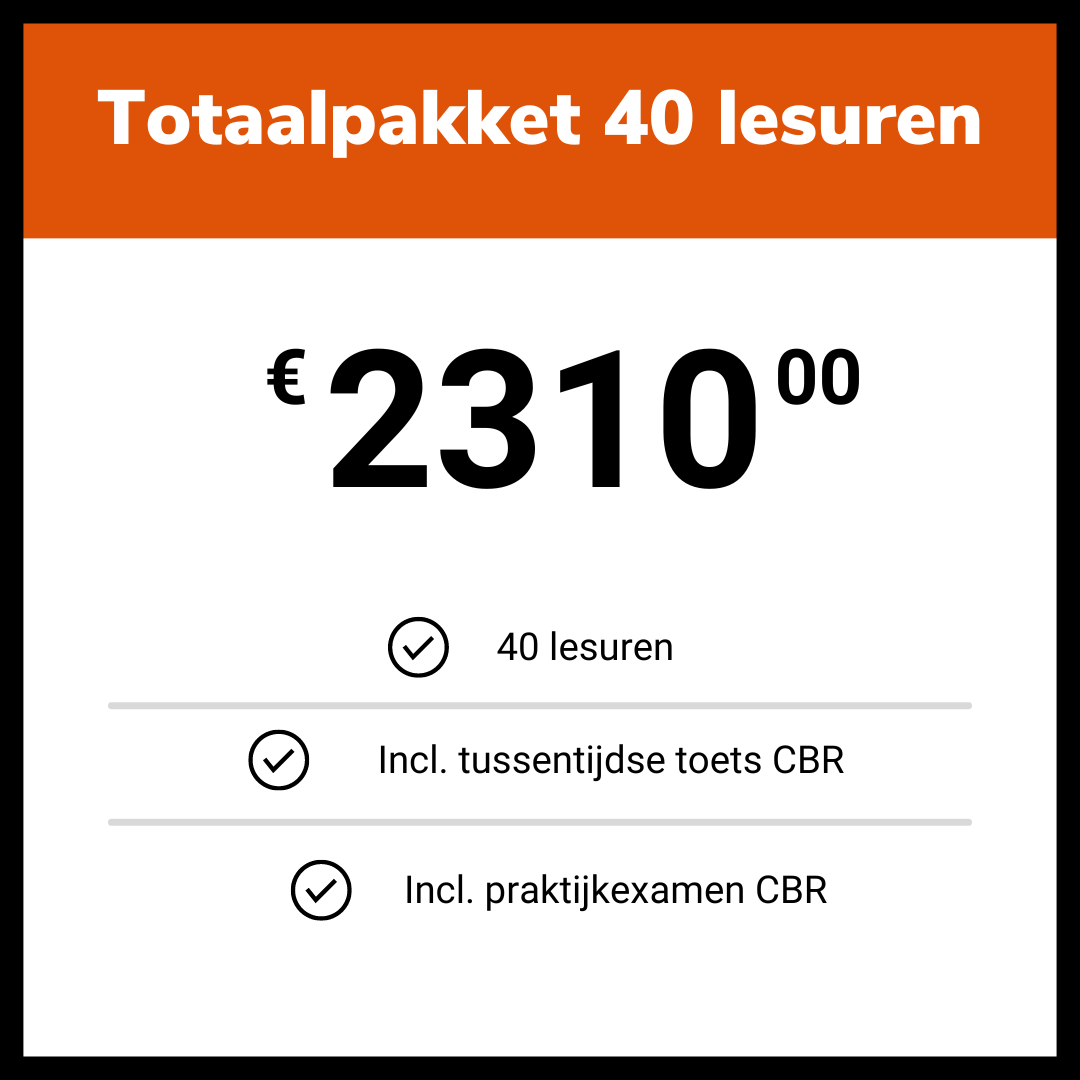 Totaalpakket 40 lesuren Rijles Soest