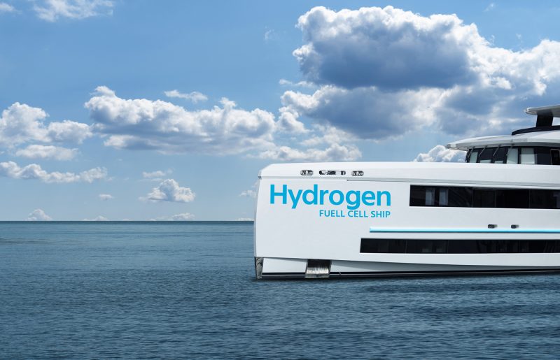 A hydrogen fuel cell yacht. Concept