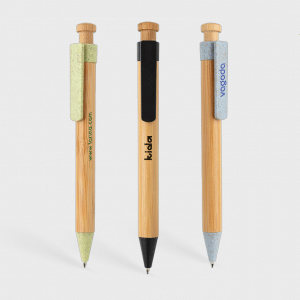 Bamboe pennen met tarwestro clip