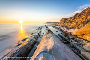 Sonnenuntergang am Mittelmeer in Albanien