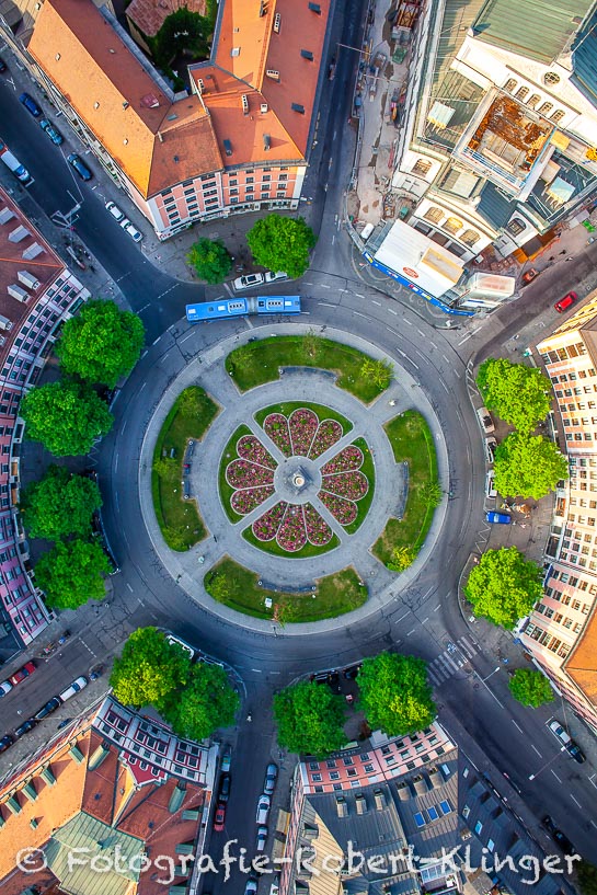 Luftaufnahme vom Gärtnerplatz in München