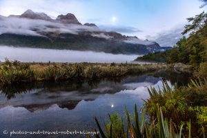 Die Mirror Lakes an der Milford Road in Neuseeland