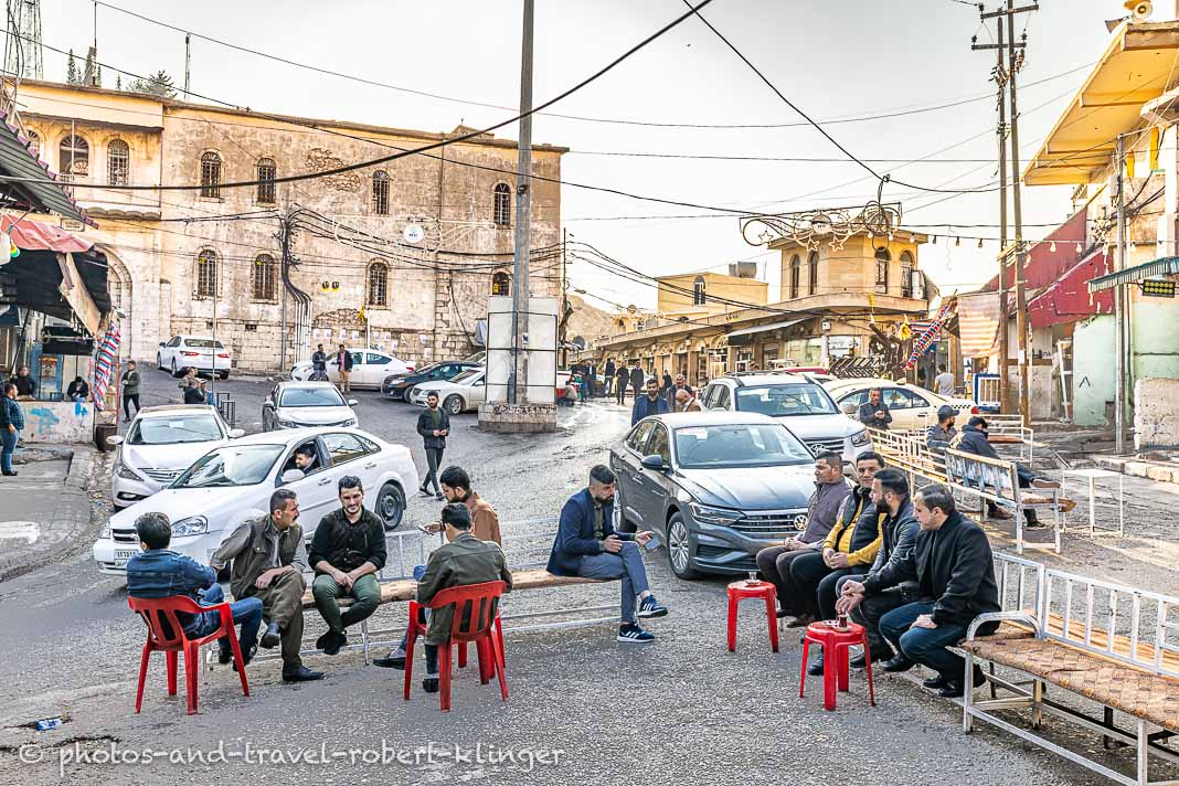 Der Innenstadtbereich der Stadt Akre in Kurdistan im Irak