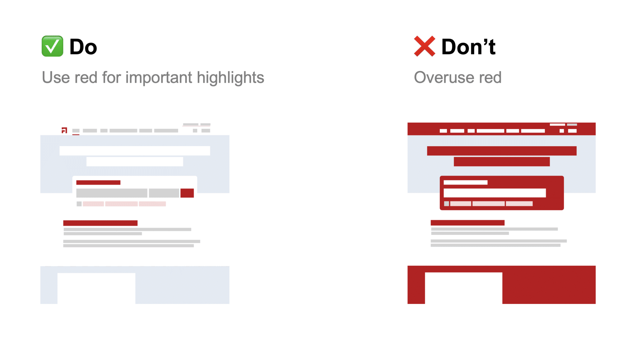 Do's and don'ts taken from the Atrias Design System