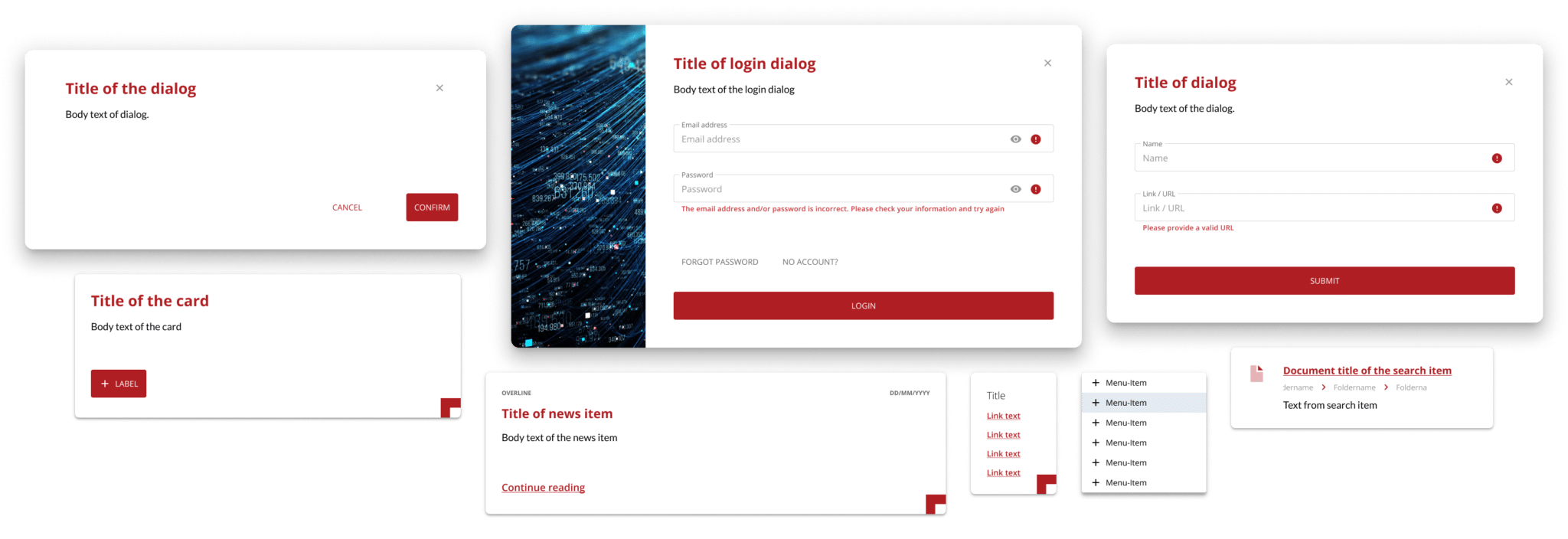 Components from the Atrias design system