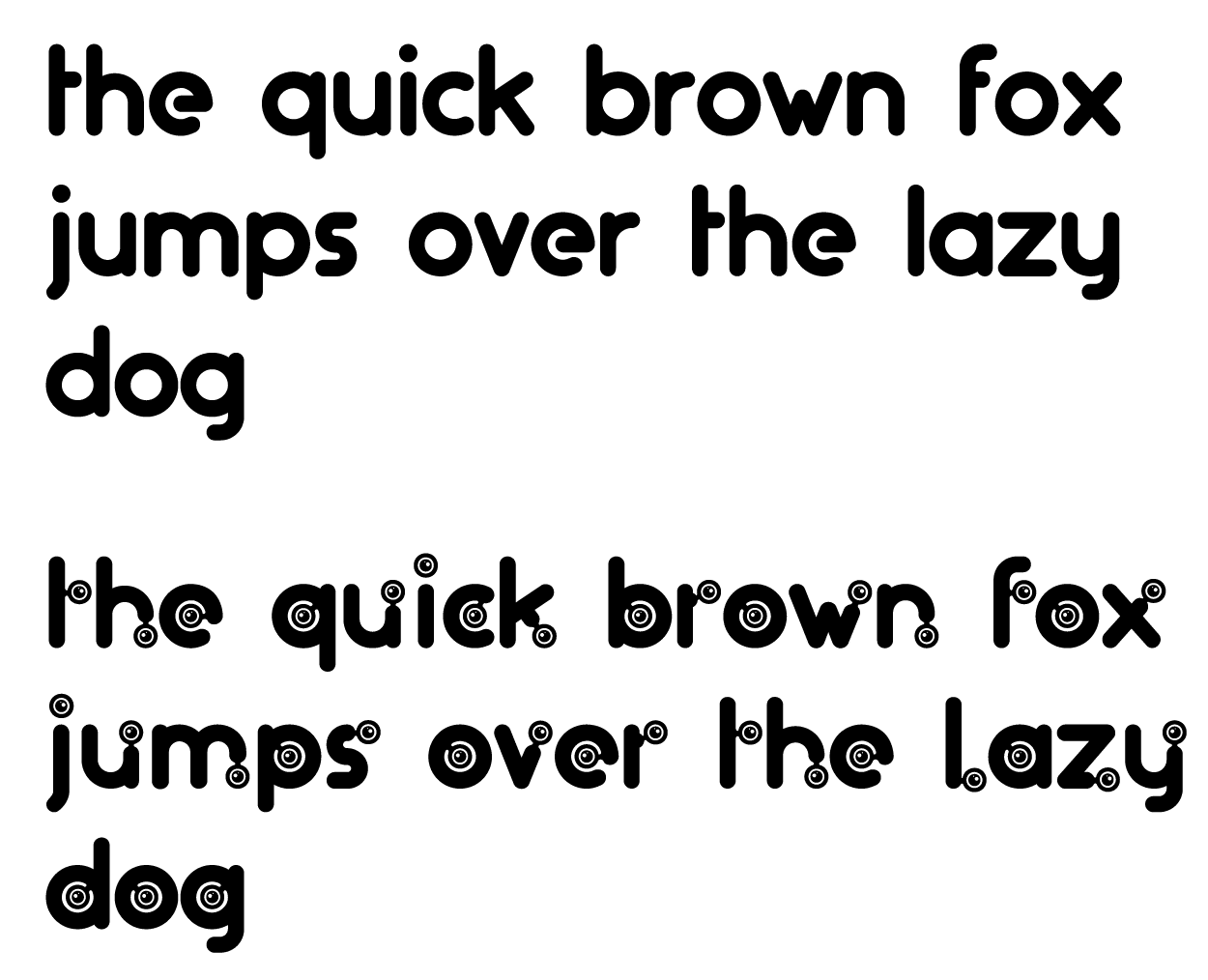 The quick brown fox jumps over the lazy dog, written in the Artificers typeface