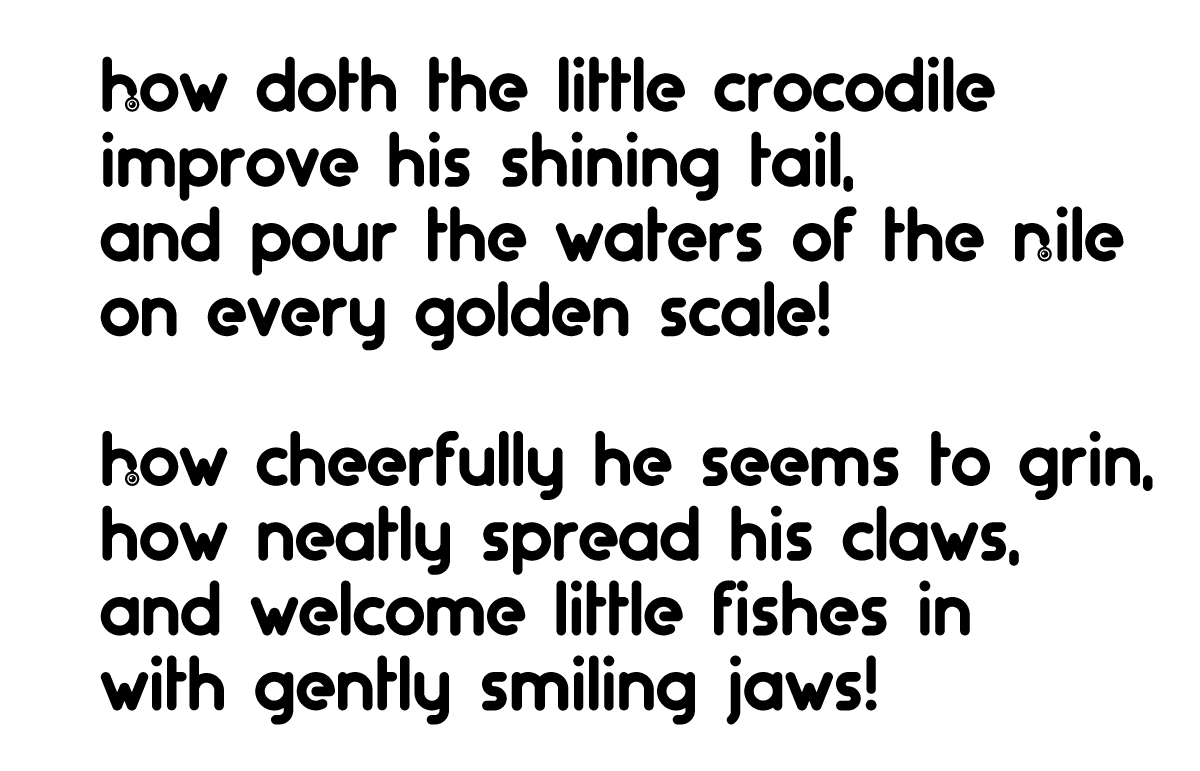 A poem by Lewis Carroll, written in the artificers typeface