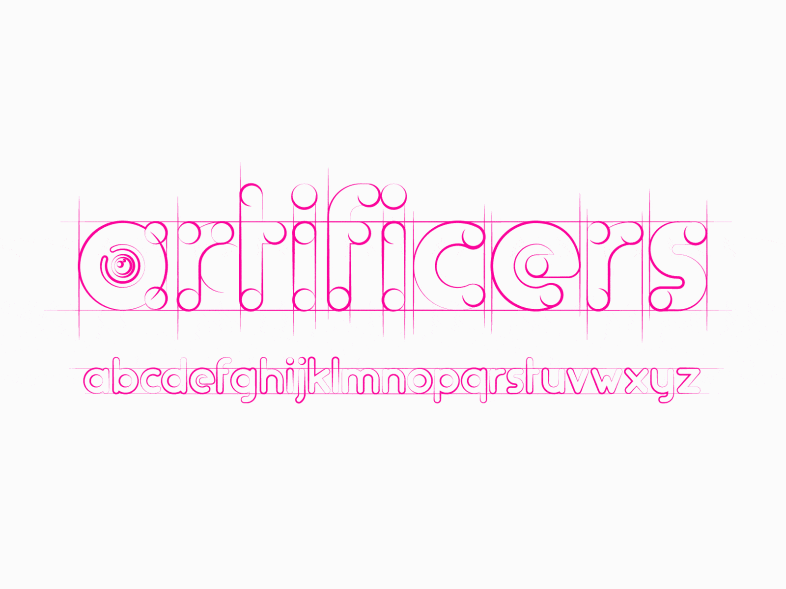 An animated picture of the Artificers typeface