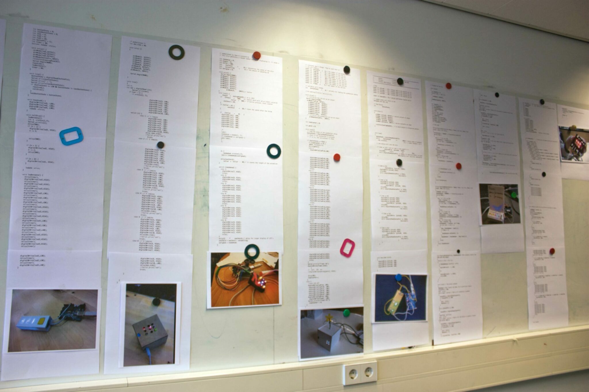 Research results of design students that programmed for the first time, hanged on a wall