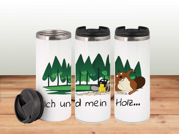 Edelstahl-Thermobecher 340ml " Ich und mein Holz 2024"