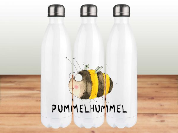 Edelstahl-Thermoflasche 750ml "Pummelhummel"