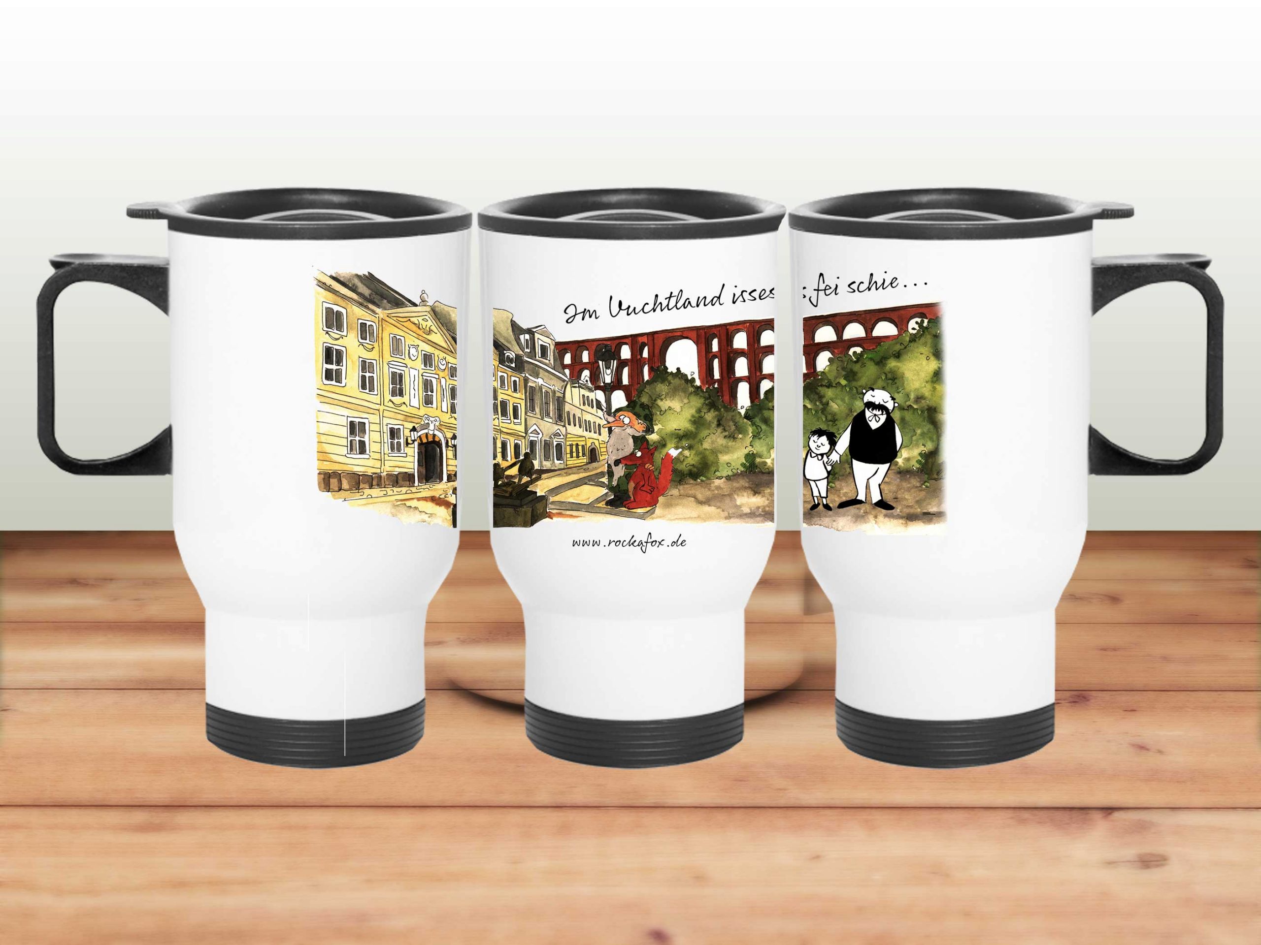 Edelstahl Thermobecher mit Henkel 390ml – Vogtland – Rock a Fox. Design