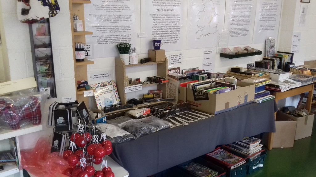 We have a small "preloved" sales table with books, model rail items and Rocks by Rail souvenirs.