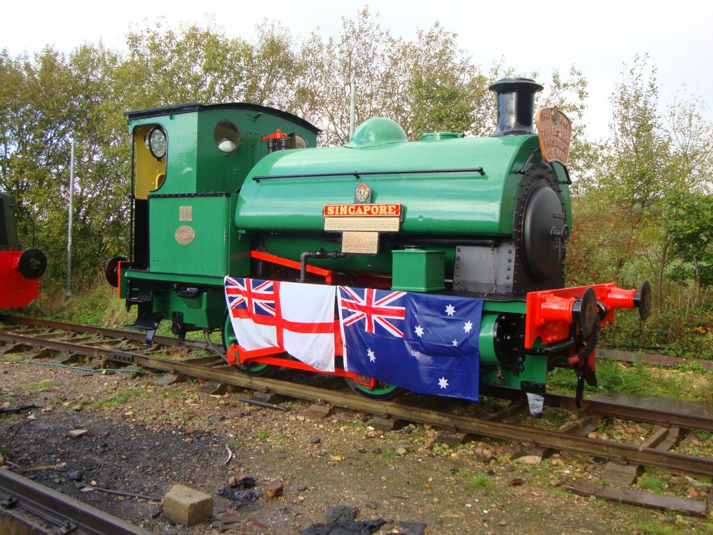 R&W Hawthorn Leslie and Company steam locomotive and designated war memorial Singapore.