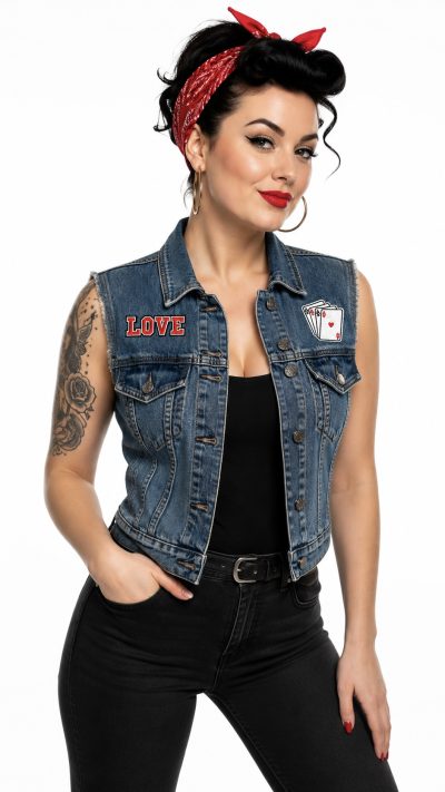 Rockabilly Lady Rider-Deminväst med attityd