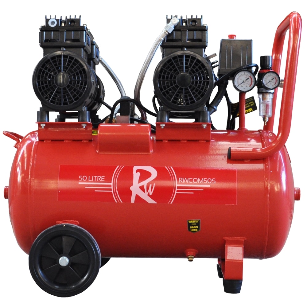 RocwooD Silent Oil Free Electric Air Compressor 50L Litre 116PSI - RocwooD