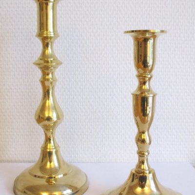 Messing lysestage blank poleret, klassisk / 2 varianter