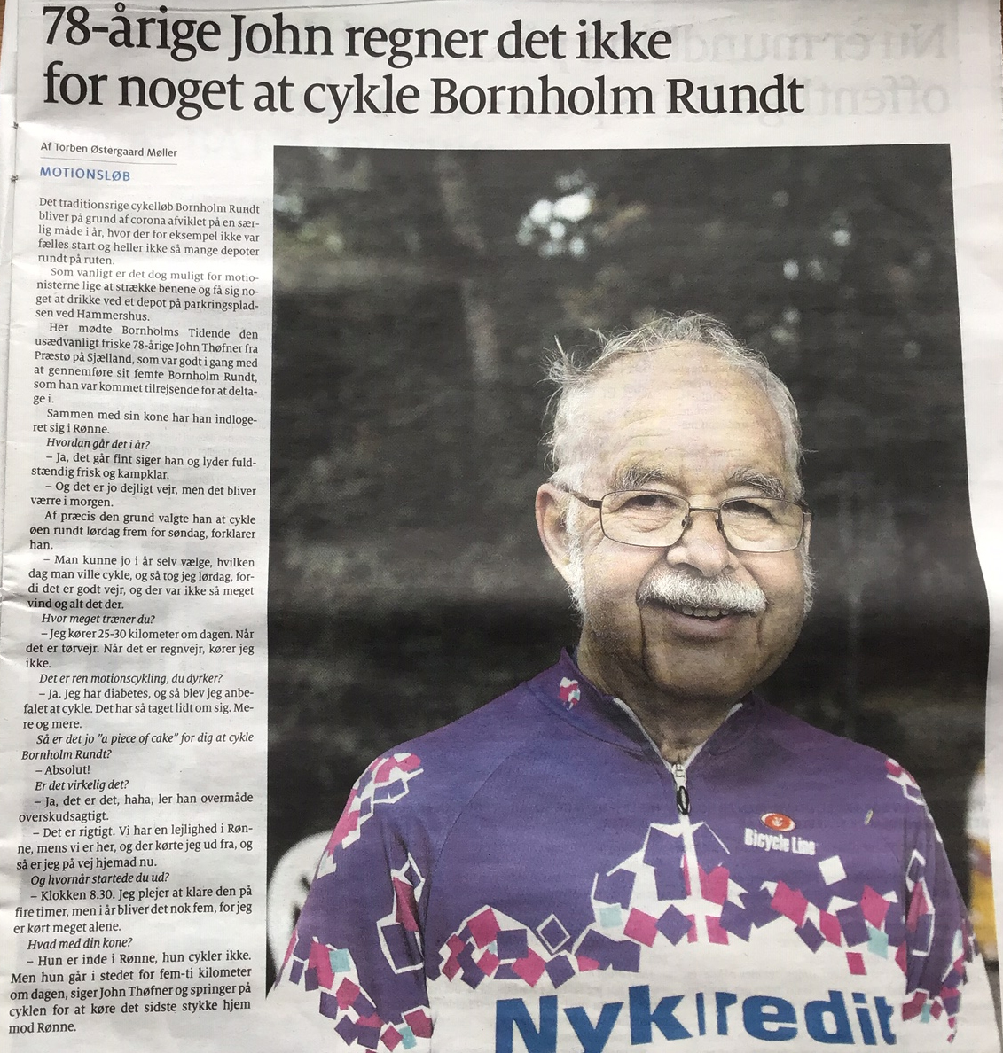 78 årig cykler Bornholm rundt - Rønnede Idrætsforening