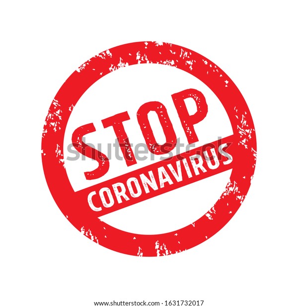 Stop Corona Virus Sign Illustration, 2019-nCoV Tag Label Design Template Vector