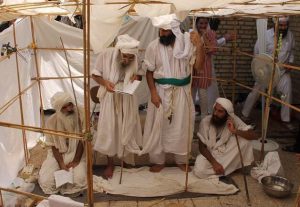 A Mandaean during worship 