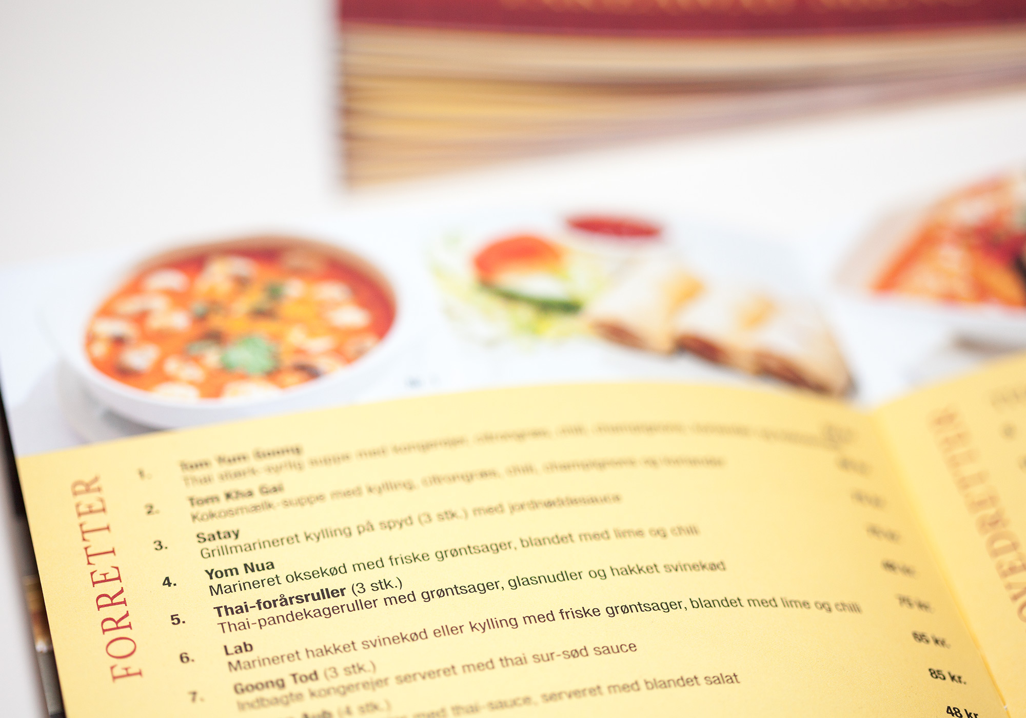Design af menukort til restaurant