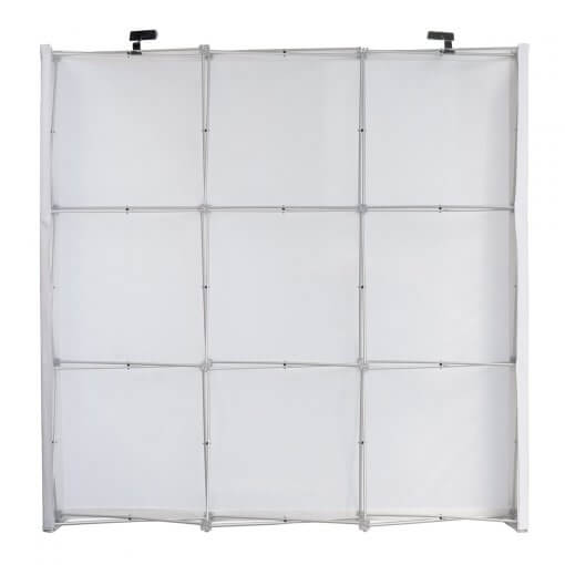 Lige popup væg på 230 x 230 cm set fra bagsiden