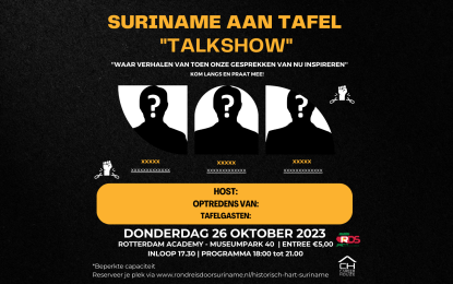 Suriname Aan Tafel ”talkshow” bij Rotterdam Academy