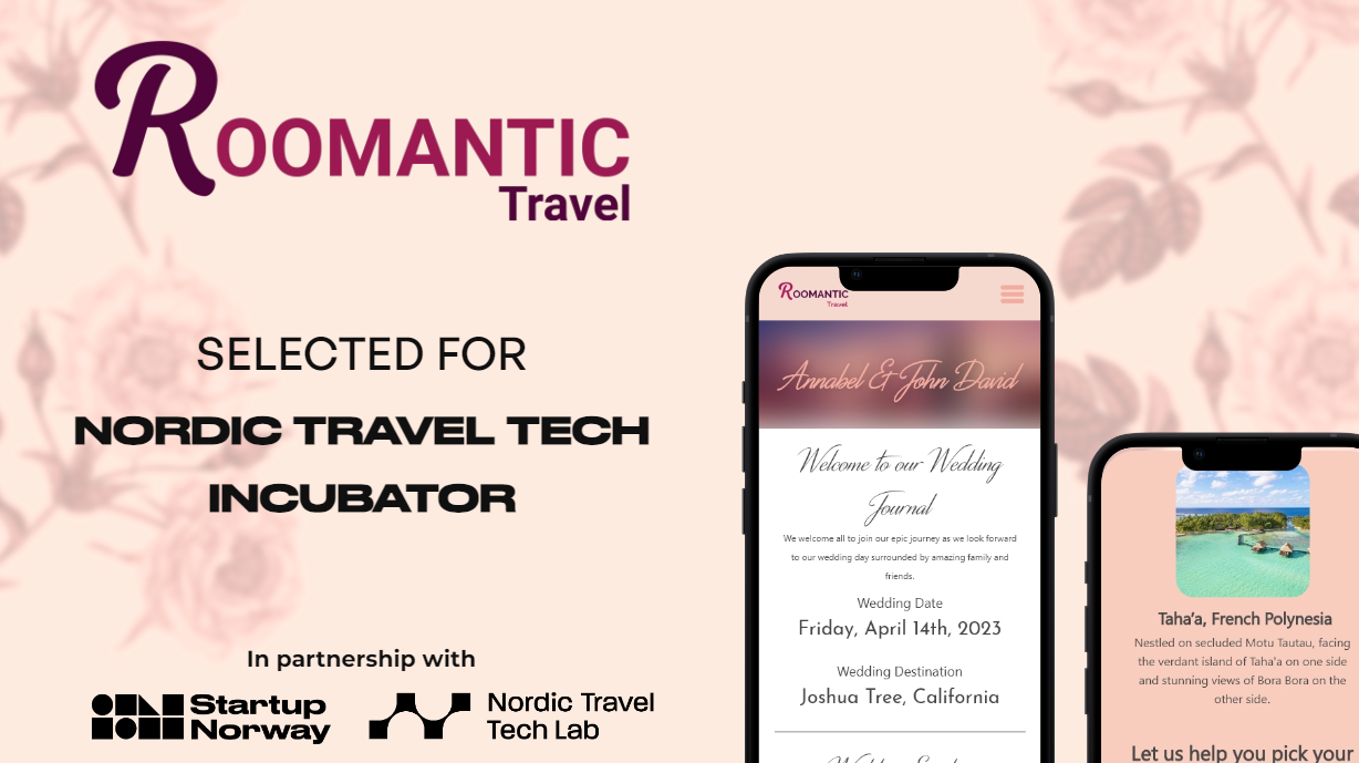 Roomantic.Travel has been selected to participate in the Nordic Travel Tech Incubator program 2023.