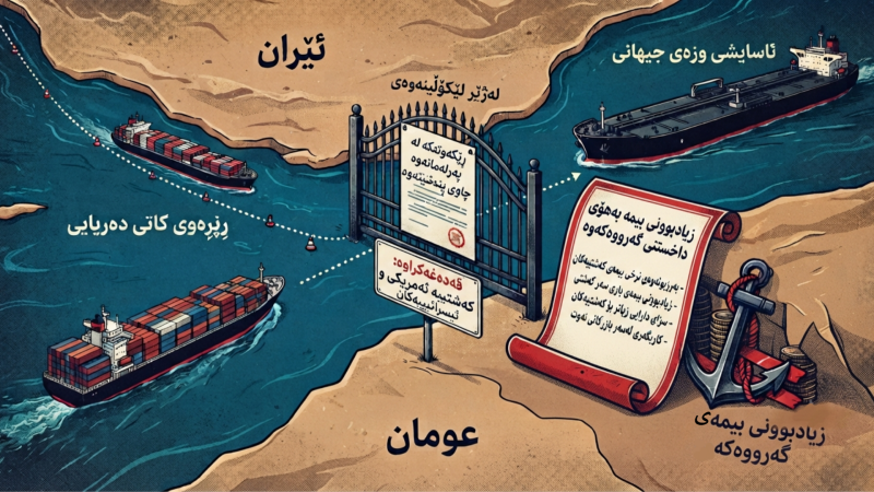 ئێران و عومان ڕێککەوتنی گەرووی هورمز تاوتوێ دەکەن؛ سزاکانی ئەمریکا و کێشەی بیمە وەک کۆسپ دەردەکەون