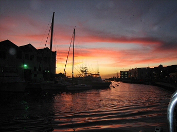 Solnedgang over Bridgetown, Barbados