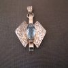 8 kt geel gouden hanger jaren 60 met aquamarijn - Afbeelding 3