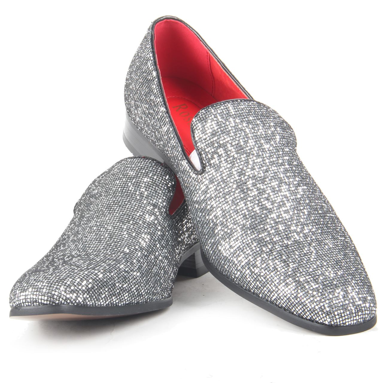 Mens silver glitter loafers on sale