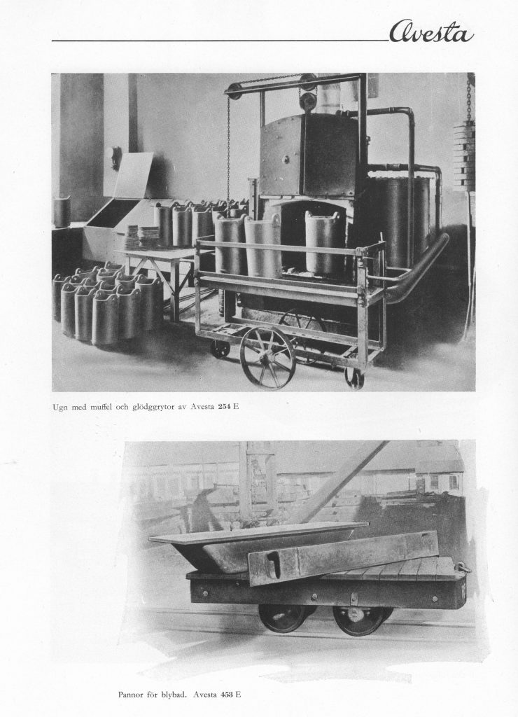 Avesta Duplex 453E i panna för blybad och ugnsdelar i 254E, 1936.