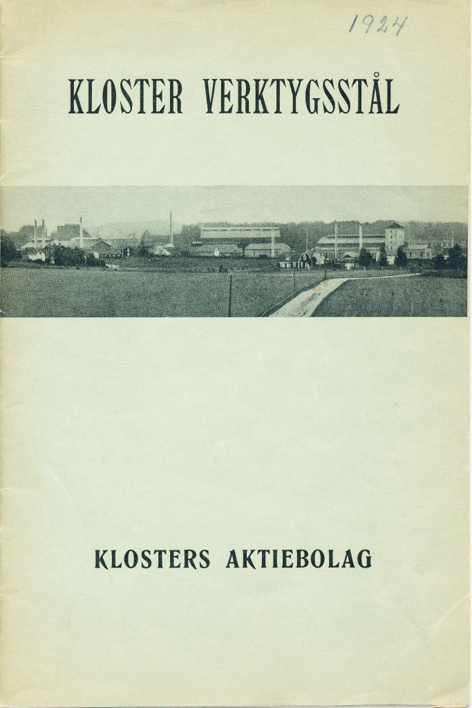 Broschyr, Kloster Verktygsstål från Klosters AB i Långshyttan, 1924.