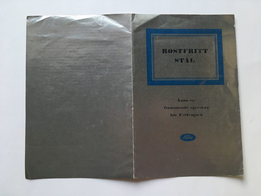 Ford - broschyr "Rostfritt Stål", ca. 1930.